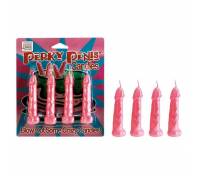 Набор из четырех свечей в форме члена Perky Party Penis Candles 2452-04CDSE