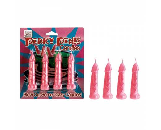 Набор из четырех свечей в форме члена Perky Party Penis Candles 2452-04CDSE