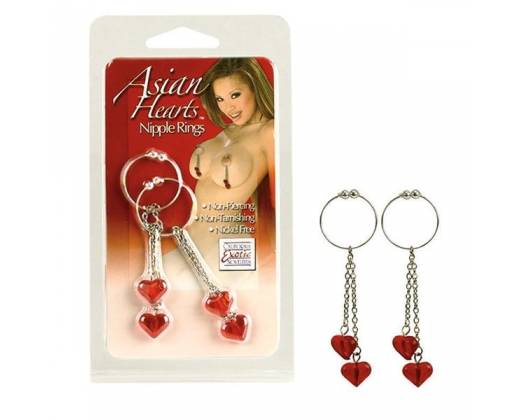 Подвески на соски с сердечками Asian Hearts Nipple Rings2608-10CDSE