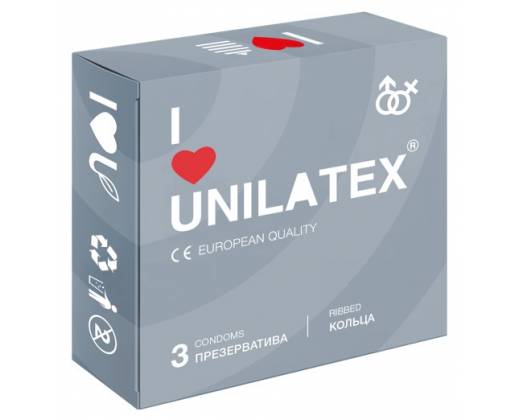 Презервативы Unilatex Ribbed 3 шт 3018Un