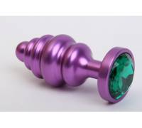 Пробка металл 7,3х2,9см фигурная фиолетовая зеленый страз 47429-6MM