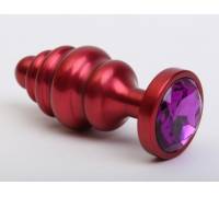 Пробка металл 7,3х2,9см фигурная красная фиолетовый страз 47426-5MM