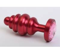 Пробка металл 7,3х2,9см фигурная красная розовый страз 47426-MM