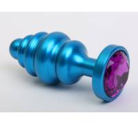 Пробка металл 7,3х2,9см фигурная синяя фиолетовый страз 47428-5MM