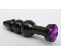 Пробка металл фигурная елочка черная с фиолетовым стразом 11,2х2,9см 47432-5MM
