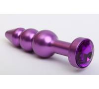 Пробка металл фигурная елочка фиолетовая с фиолетовым стразом 11,2х2,9см 47433-5MM