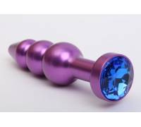 Пробка металл фигурная елочка фиолетовая с синим стразом 11,2х2,9см 47433-3MM