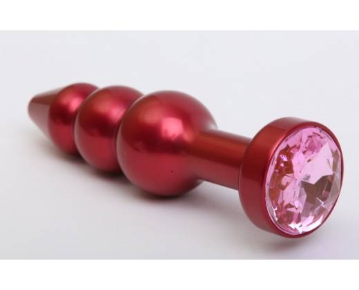 Пробка металл фигурная елочка красная с розовым стразом 47431-MM