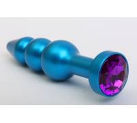 Пробка металл фигурная елочка синяя с фиолетовым стразом 11,2х2,9см 47430-5MM