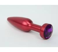 Пробка металл красная с фиолетовым стразом 11,2х2,9см47199-6MM