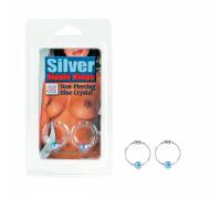 Украшения Silver with Blue Crystal Bead Nipple Rings 2634-05CDSE