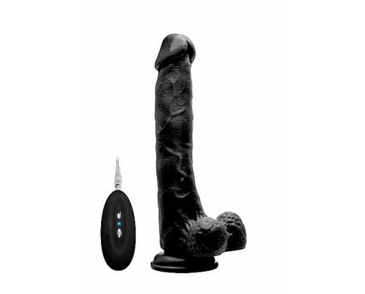 Вибратор Realistic Cock 10 With Scrotum Black SH-REA005BLK