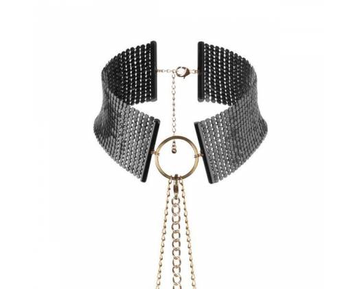 Чёрный ошейник с цепочками Desir Metallique Collar