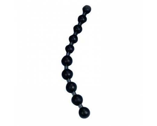 Чёрная анальная цепочка Jumbo Thai Beads - 28 см.