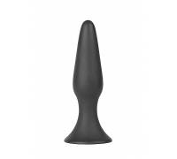Черная анальная втулка Silky Buttplug Medium - 12,5 см.