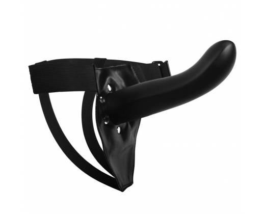 Чёрный полый страпон Vixen G-Spot Hollow Strap On Harness - 17,8 см.