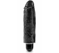 Чёрный вибратор-реалистик 6" Vibrating Stiffy - 17,8 см.