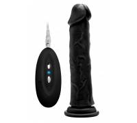 Чёрный вибратор-реалистик Vibrating Realistic Cock 9" - 23,5 см.