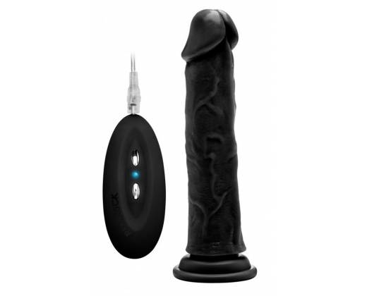 Чёрный вибратор-реалистик Vibrating Realistic Cock 9" - 23,5 см.