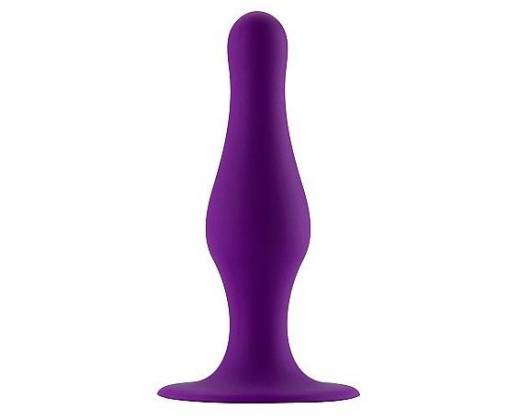 Фиолетовая анальная пробка с длинным кончиком Butt Plug with Suction Cup Medium
