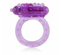 Фиолетовое эрекционное кольцо с вибрацией One Touch Nubby