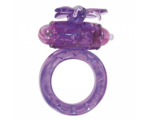 Фиолетовое виброкольцо на пенис Flutter-Ring