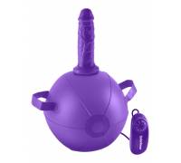 Фиолетовый надувной мяч с вибронасадкой Vibrating Mini Sex Ball - 15,2 см.
