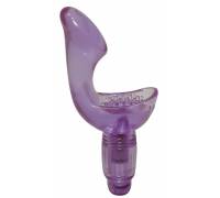 Фиолетовый вибромассажёр для клитора и половых губ