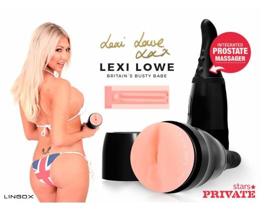 Мастурбатор-анус Private Lexi Lowe Ass в тубе с хвостиком для массажа простаты