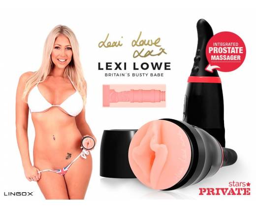 Мастурбатор-вагина Private Lexi Lowe Vagina в тубе с хвостиком для массажа простаты