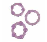 Набор из трех фиолетовых колец разного размера Island Rings