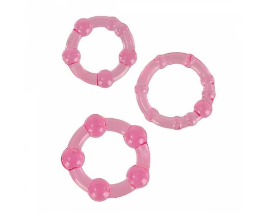 Набор из трех розовых колец разного размера Island Rings