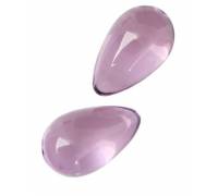 Нежно-розовые стеклянные вагинальные шарики в форме капелек