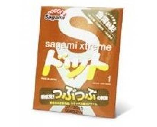 Презерватив Sagami Xtreme FEEL UP с точечной текстурой и линиями прилегания - 1 шт.