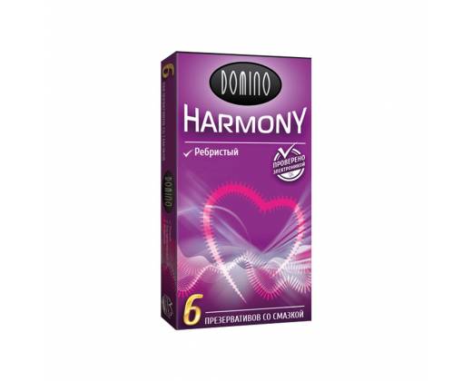 Презервативы с рёбрышками Domino Harmony - 6 шт.