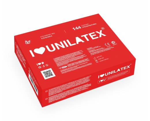 Презервативы Unilatex Strawberry с клубничным ароматом - 1 блок (144 шт.)