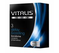 Презервативы VITALIS PREMIUM delay & cooling с охлаждающим эффектом - 3 шт.