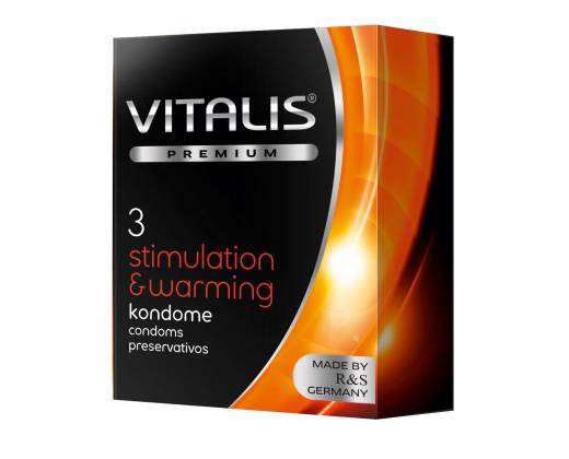 Презервативы VITALIS PREMIUM stimulation & warming с согревающим эффектом - 3 шт.