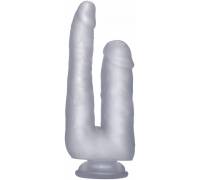 Прозрачный анально-вагинальный фаллоимитатор Realistic Double Cock 9 Inch - 23 см.