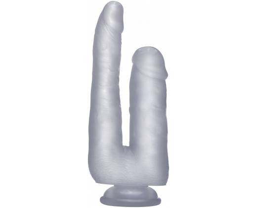 Прозрачный анально-вагинальный фаллоимитатор Realistic Double Cock 9 Inch - 23 см.