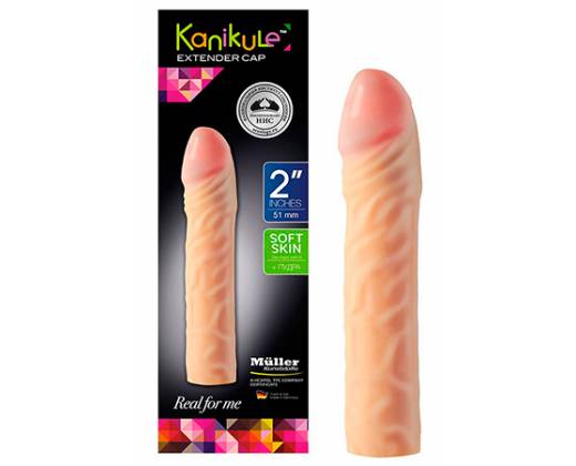 Реалистичная насадка-удлинитель Kanikule Extender Cap 2 - 20,3 см.