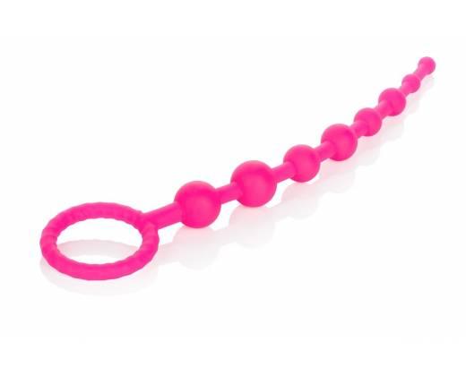 Розовая анальная цепочка Play Beads - 24,8 см.