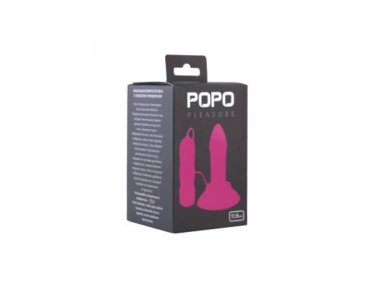 Розовая вибровтулка с выносным пультом управления вибрацией POPO Pleasure - 11,9 см.