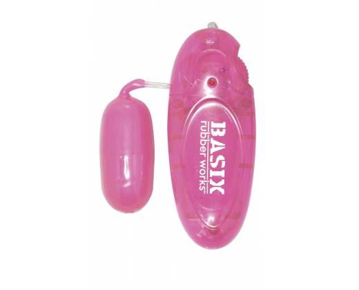 Розовое виброяичко с проводным пультом Jelly Egg