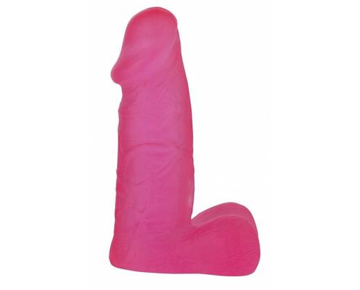 Розовый фаллоимитатор с мошонкой XSKIN 5 PVC DONG - 13 см.
