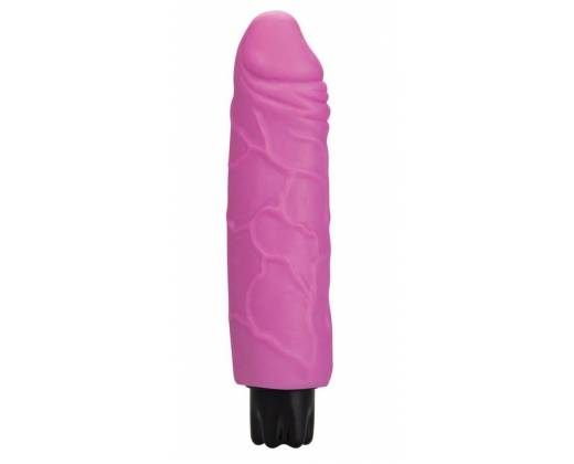 Розовый вибратор Realistic Skin Vibrator Regular - 18,3 см.