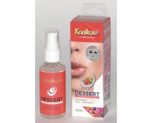 Съедобный лубрикант Desert Strawberries and Cream с ароматом клубники со сливками - 50 мл.