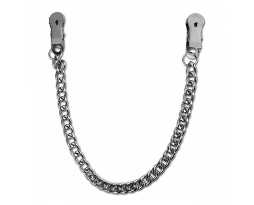 Серебристая цепочка-зажим на соски Tit Chain Clamps
