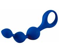 Синяя анальная цепочка Love Beads - 14 см.