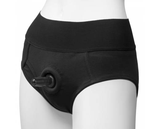 Трусики-брифы с плугом Vac-U-Lock Panty Harness with Plug Briefs - S/M